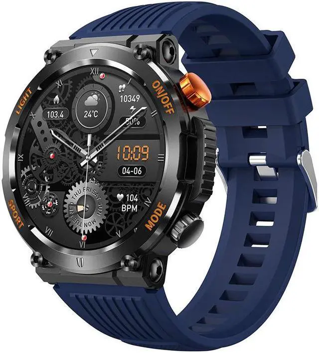 Alt view image 7 of 7 - Ht17 Smart Watch Outdoor Heart Rate Blood Pressure Sports Round Bluetooth Calling Three-Proof Men's Watch