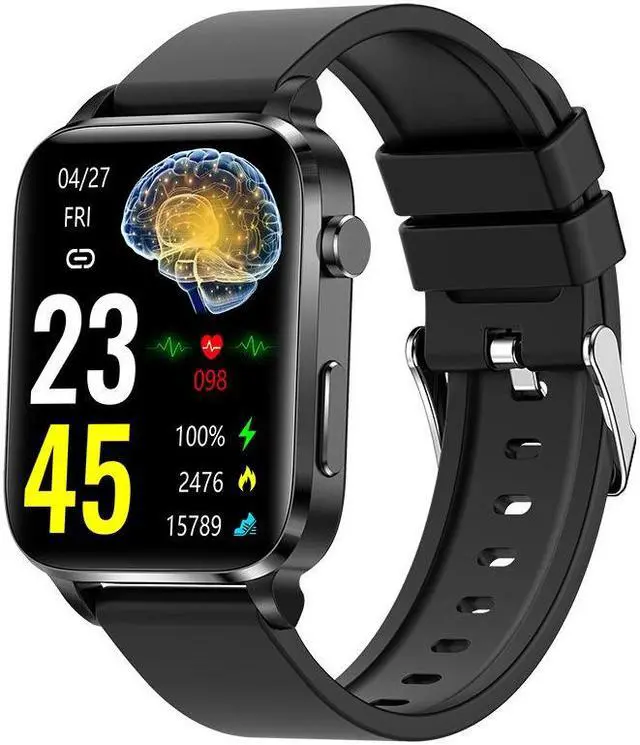 Alt view image 5 of 5 - F100 Smart Bracelet Non-Invasive Blood Sugar Body Temperature Pedometer Men's Photograph Waterproof Heart Rate Watch