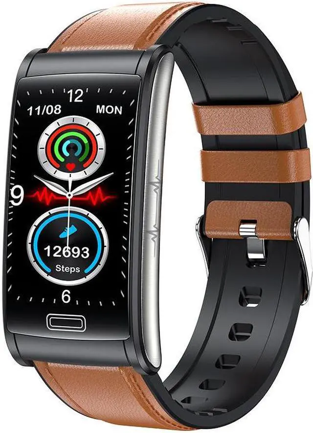 Alt view image 4 of 5 - E600 Smart Bracelet Non-Invasive Blood Glucose Ecg Blood Oxygen Blood Pressure Monitoring Pedometer Waterproof Men's Watch