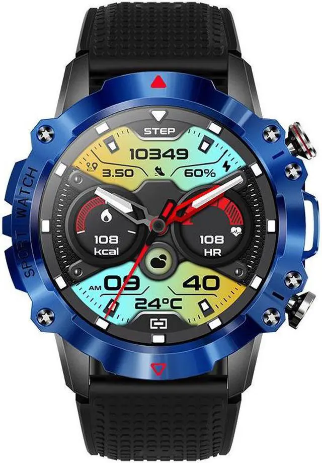 Alt view image 4 of 5 - Kr10 Smart Watch Blood Pressure Blood Oxygen Heart Rate Waterproof Pedometer Bluetooth Call Men's Photo Watch