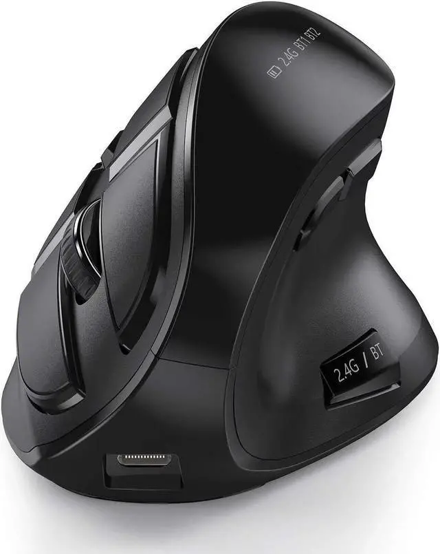 Alt view image 5 of 7 - Bluetooth Vertical Mouse Wireless Usb2.4 Three-Mode Charging Human Notebook Desktop Computer Mouse Office Mute