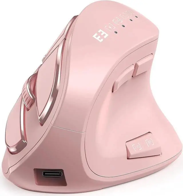 Alt view image 7 of 7 - Bluetooth Vertical Mouse Wireless Usb2.4 Three-Mode Charging Human Notebook Desktop Computer Mouse Office Mute