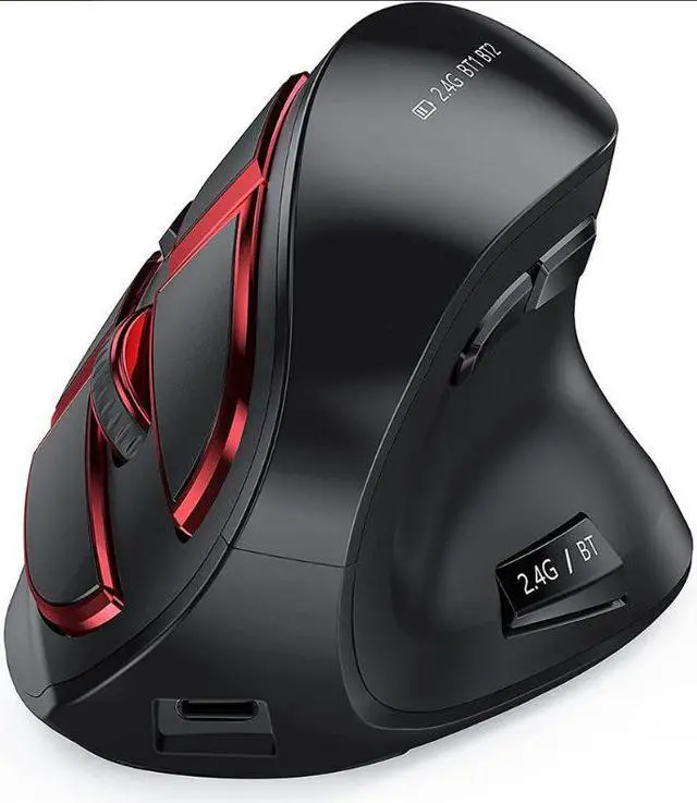 Main image of Bluetooth Vertical Mouse Wireless Usb2.4 Three-Mode Charging Human Notebook Desktop Computer Mouse Office Mute