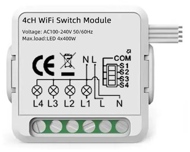 Main image of Smart Switch Module For Alexa / Google Home / Tuya Smart Life APP 4CH WiFi