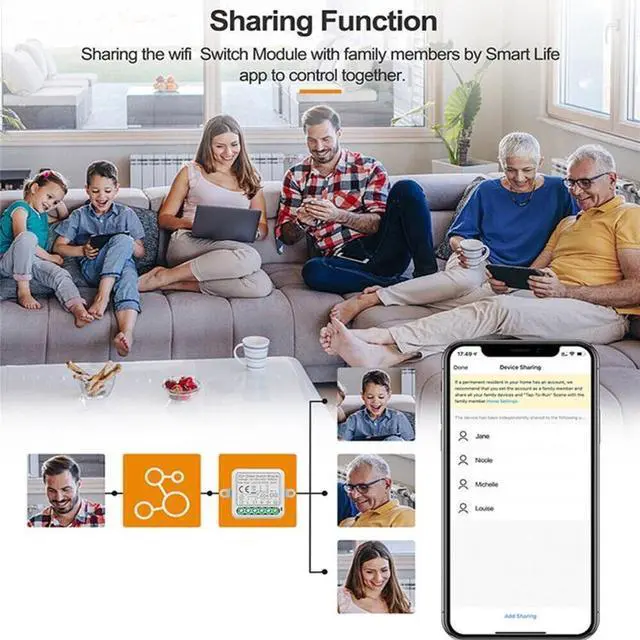 Alt view image 6 of 7 - Smart Switch Module For Alexa / Google Home / Tuya Smart Life APP 3CH WiFi