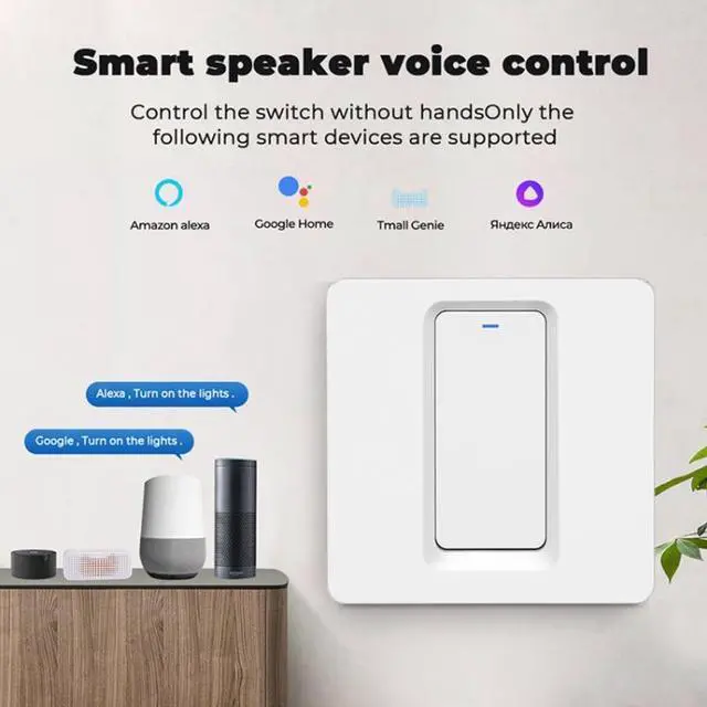 Alt view image 7 of 7 - Tuya ZigBee Smart Single-fire Zero-fire Sharing Switch Phone Control Voice Panel EU Plug, Spec: 2 Buttons 2 Buttons