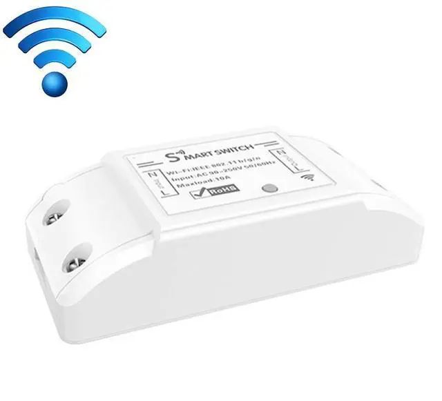 Main image of 10A Single Channel WiFi Smart Switch Wireless Remote Control Module Works with Alexa & Google Home, AC 90-250V