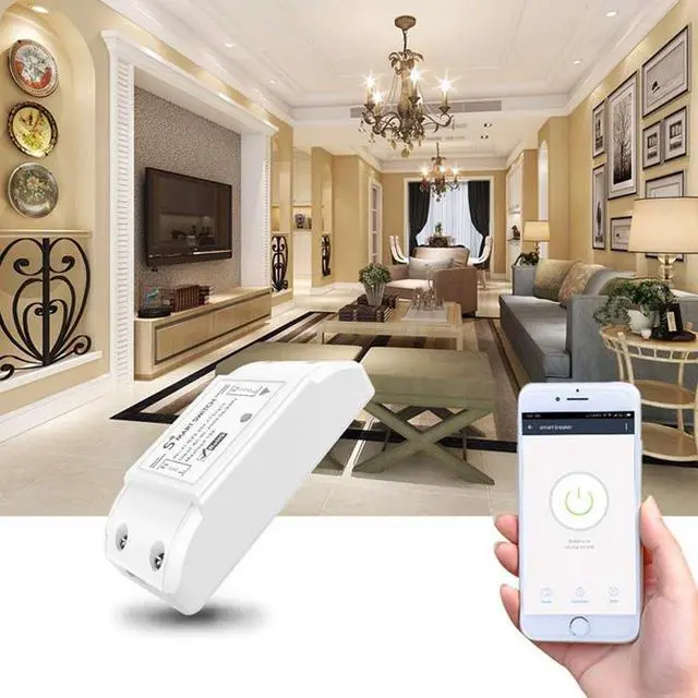 Alt view image 7 of 7 - 10A Single Channel WiFi Smart Switch Wireless Remote Control Module Works with Alexa & Google Home, AC 90-250V