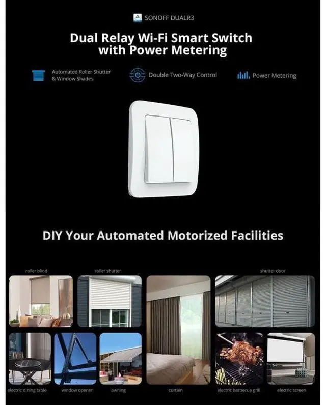 Alt view image 2 of 7 - Sonoff DUALR3 Dual Ways Control WiFi Smart Switch Module DUALR3