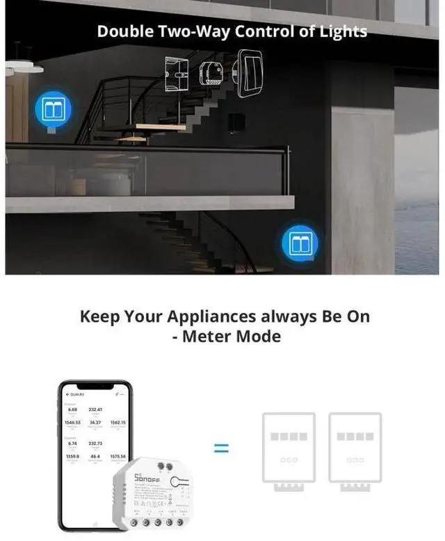Alt view image 5 of 7 - Sonoff DUALR3 Dual Ways Control WiFi Smart Switch Module DUALR3