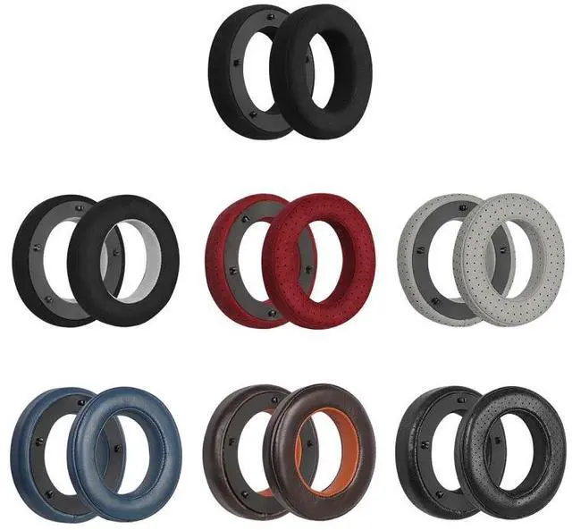 Alt view image 2 of 6 - For Focal Clear MG Pro 2pcs Leather Breathable and Comfortable Headset Cover, Color: Fiber Red Fiber Red