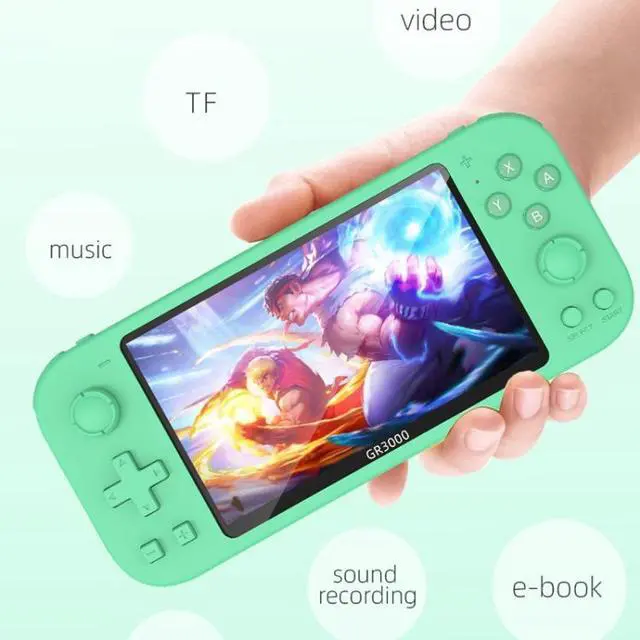 Alt view image 3 of 7 - RG3000 Handheld Game Console Support Double Handle Mini Game Console RG3000 Gray (Gray)
