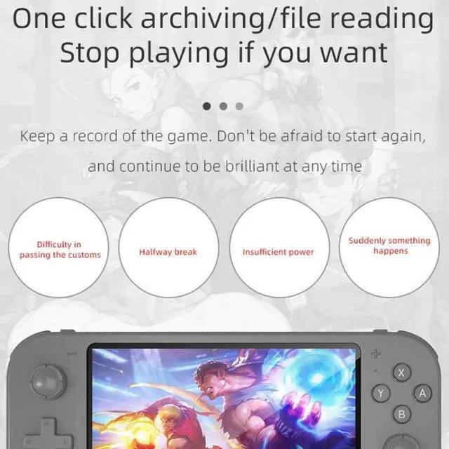 Alt view image 6 of 7 - RG3000 Handheld Game Console Support Double Handle Mini Game Console RG3000 Gray (Gray)
