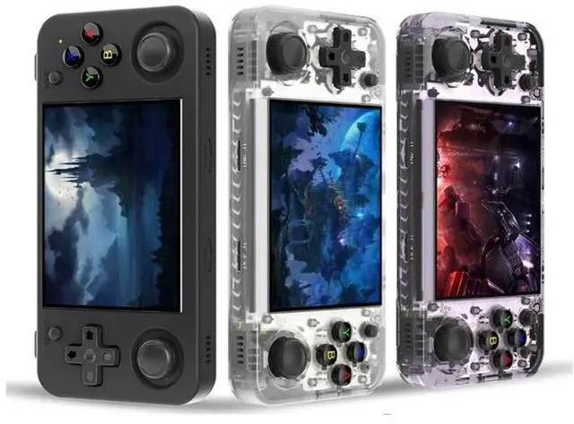 Alt view image 2 of 7 - RG35XX H Handheld Game Console 3.5 Inch IPS Screen Linux System 64GB+128GB (Transparent White)