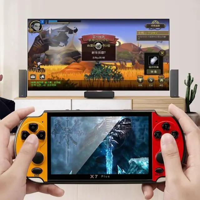 Alt view image 4 of 7 - X7 Plus Retro Classic Games Handheld Game Console with 5.1 inch HD Screen & 8G Memory, Support MP4 / ebook (Yellow)