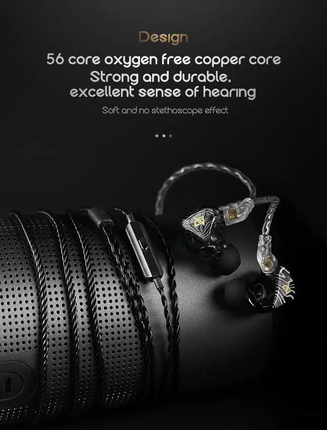 Alt view image 6 of 7 - T100 Earbuds HiFi Audio 8mm Dual Dynamic Driver In-ear Earphone Bass IEM 2Pin 0.78mm Detachable Cable Sports Headphones