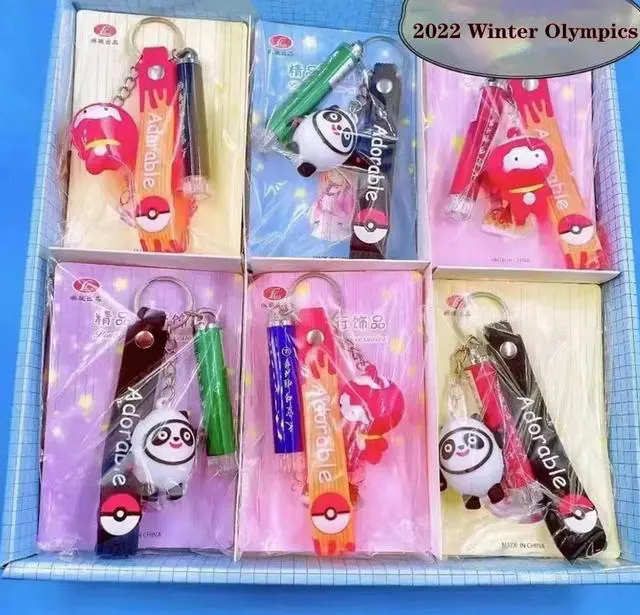 Alt view image 3 of 7 - 6Pcs - 6Color Bing Dwen Dwen Key Chain , 2022 Winter Olympics Mascot Keychain, Winter Olympics Games Gifts