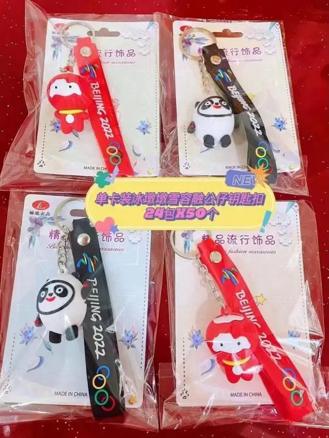 Alt view image 7 of 7 - 6Pcs - 6Color Bing Dwen Dwen Key Chain , 2022 Winter Olympics Mascot Keychain, Winter Olympics Games Gifts