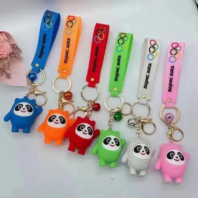 Main image of 6Pcs - 6Color Bing Dwen Dwen Key Chain , 2022 Winter Olympics Mascot Keychain, Winter Olympics Games Gifts