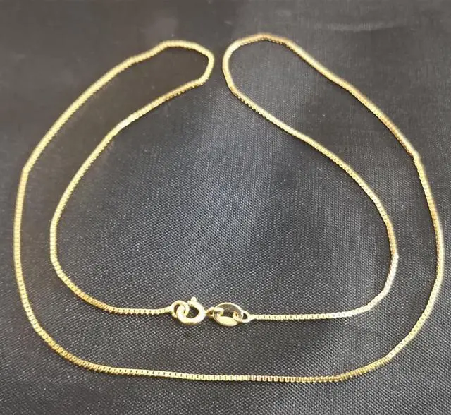 Alt view image 2 of 6 - 18k Real Gold Necklace Box Chain 45CM 1.6G