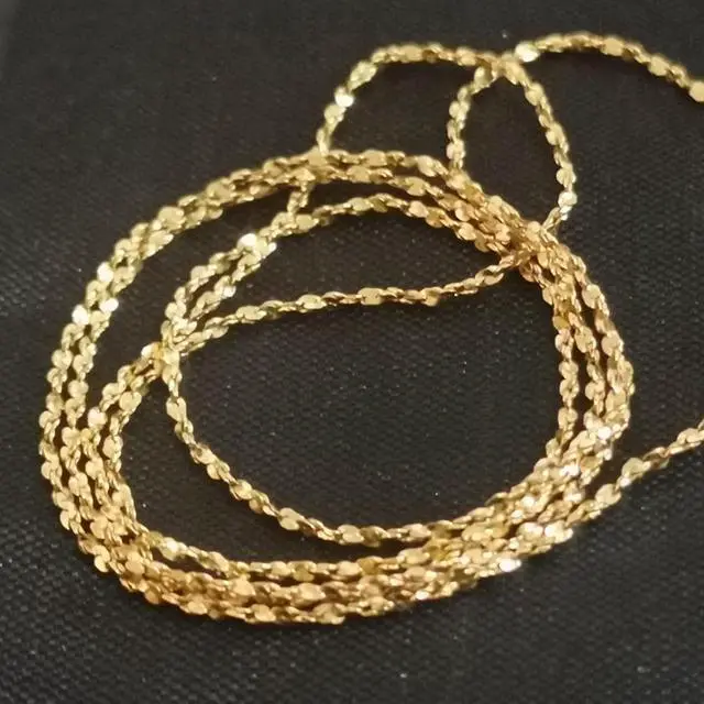 Alt view image 5 of 7 - 18K Real Gold Necklace Gypsophila Chain 45CM 1.2G