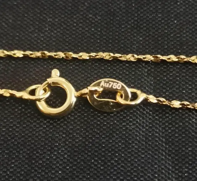 Alt view image 3 of 7 - 18K Real Gold Necklace Gypsophila Chain 45CM 1.2G