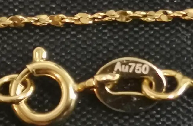 Alt view image 4 of 7 - 18K Real Gold Necklace Gypsophila Chain 45CM 1.2G