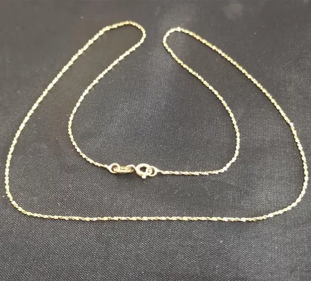 Alt view image 2 of 7 - 18K Real Gold Necklace Gypsophila Chain 45CM 1.2G