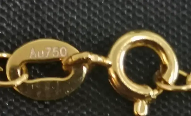 Alt view image 5 of 7 - 18K Real Gold Necklace Water Wave Chain 45CM 1.2G