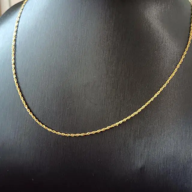 Main image of 18K Real Gold Necklace Water Wave Chain 45CM 1.2G