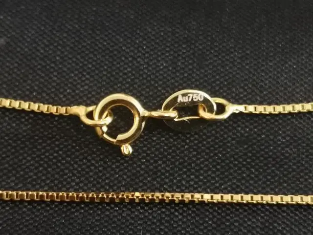 Alt view image 4 of 6 - 18k Real Gold Necklace Box Chain 45CM 1.6G