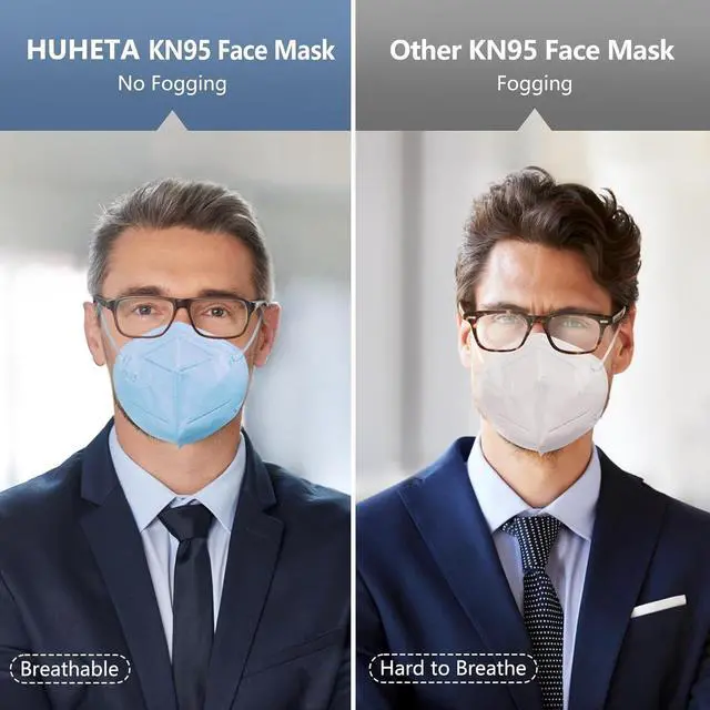 Alt view image 5 of 7 - 100 PCs KN95 Face Masks, 5-Layer Protection 95%, Comfortable 3D Design, Foldable