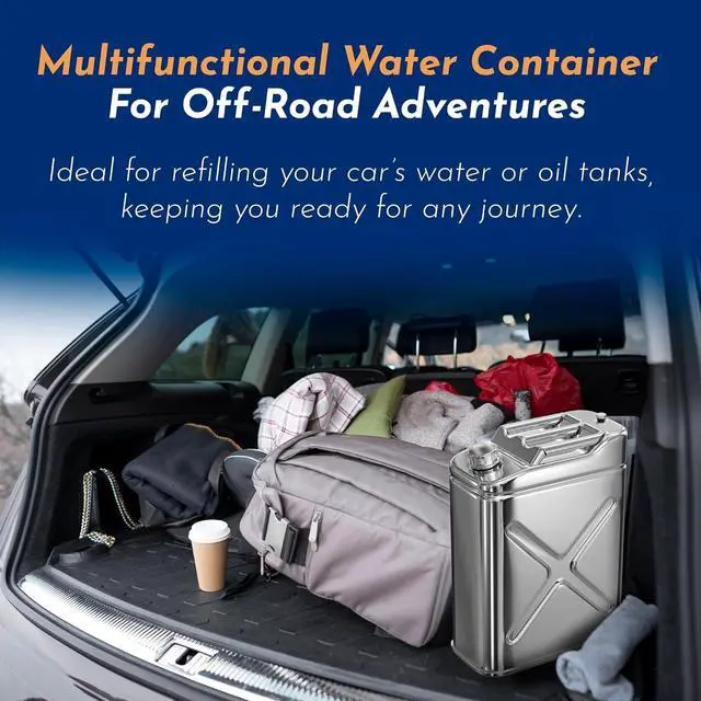 Alt view image 3 of 7 - Stainless Steel Jerry Can 5 Gallon Water Can 10Gallon 20 L Portable