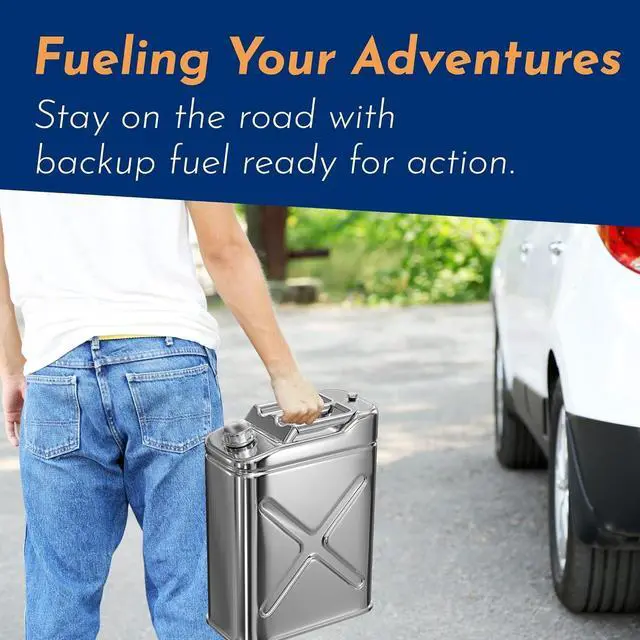 Alt view image 5 of 7 - Stainless Steel Jerry Can 5 Gallon Water Can 10Gallon 20 L Portable