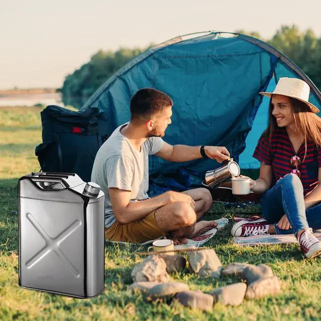 Alt view image 6 of 7 - Stainless Steel Jerry Can 5 Gallon Water Can 10Gallon 20 L Portable