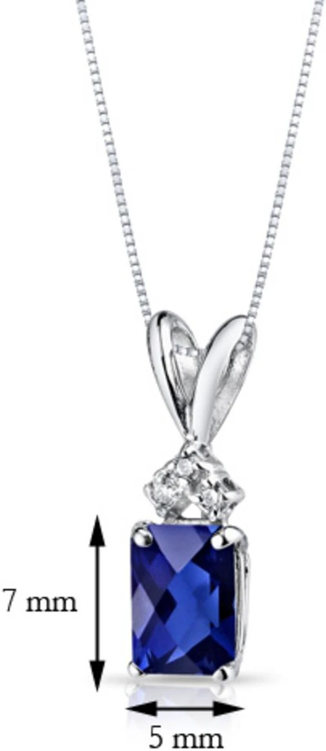 Alt view image 8 of 8 - 14 kt White Gold Radiant Cut 1.25 ct Blue Sapphire Pendant