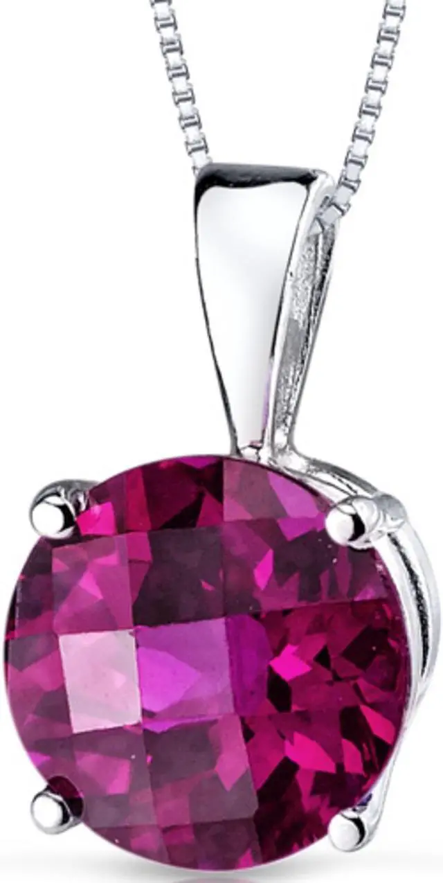 Alt view image 6 of 8 - 14 kt White Gold Round Cut 2.50 ct Ruby Pendant