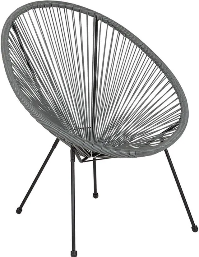 Alt view image 7 of 20 - Valencia Oval Comfort Series Take Ten Grey Rattan Lounge Chair