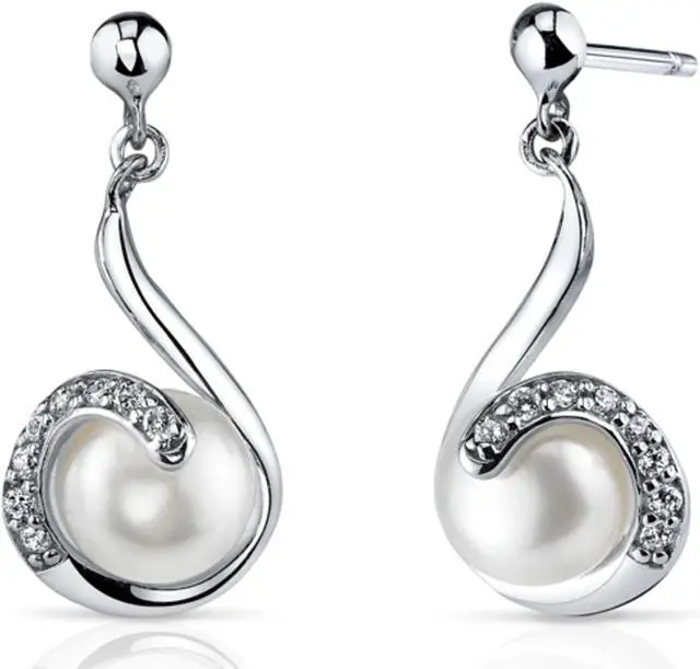 Alt view image 5 of 7 - Oravo 7.5mm Freshwater White Pearl Earrings in Sterling Silver