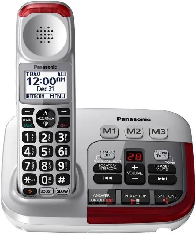 Alt view image 4 of 6 - Panasonic KX-TGM450S Amplified Cordless Phone|Voice Booster Up-To 50 dB|Answering Machine|Silver