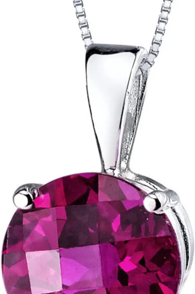 Alt view image 7 of 8 - 14 kt White Gold Round Cut 2.50 ct Ruby Pendant