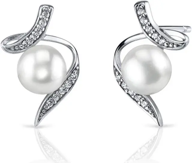 Alt view image 5 of 7 - Oravo SE8342 6.5mm Freshwater White Pearl Earrings in Sterling Silver