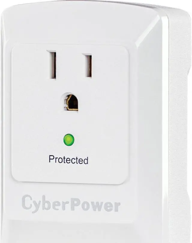 Alt view image 3 of 4 - CyberPower B100WRC1 Essential 1 Outlets Surge Tap, White, 125 Volts