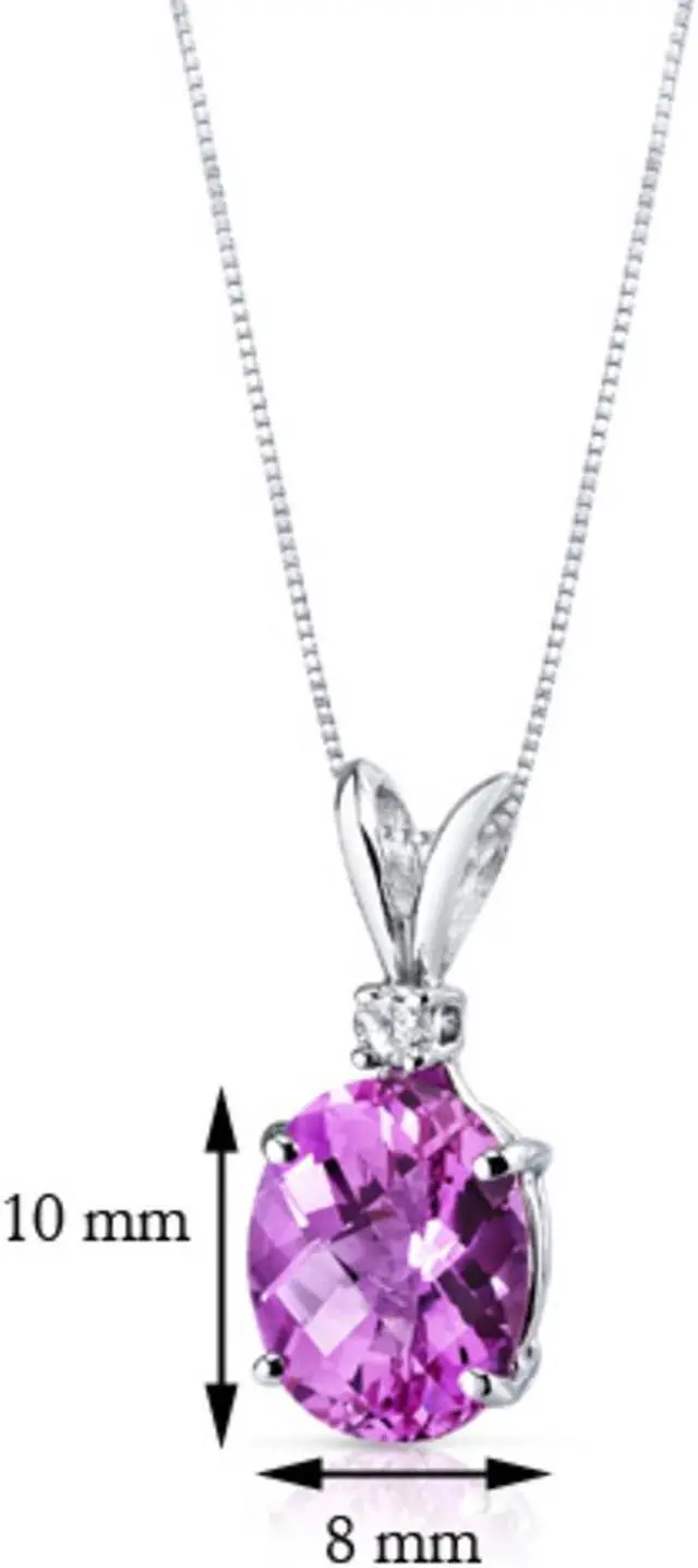 Alt view image 8 of 8 - 14 kt White Gold Oval Shape 3.50 ct Pink Sapphire Pendant