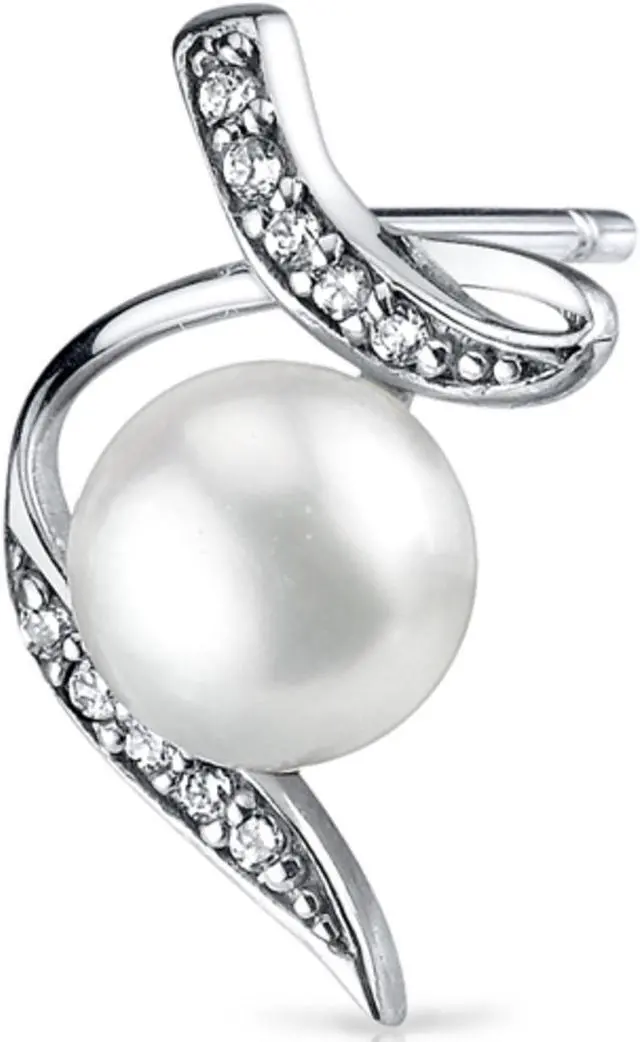 Alt view image 6 of 7 - Oravo SE8342 6.5mm Freshwater White Pearl Earrings in Sterling Silver