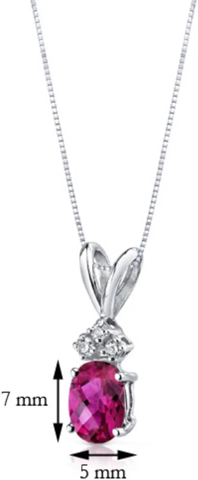 Alt view image 8 of 8 - 14 kt White Gold Oval Shape 1.00 ct Ruby Pendant