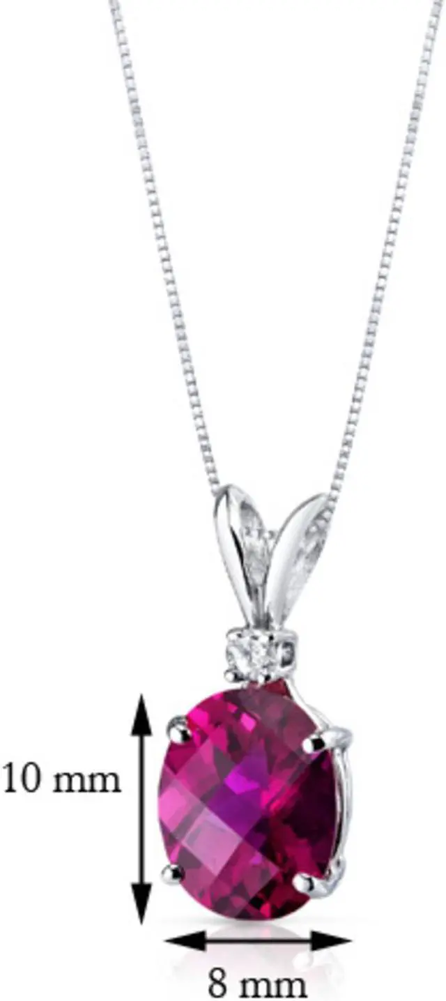 Alt view image 8 of 8 - 14 kt White Gold Oval Shape 3.50 ct Ruby Pendant