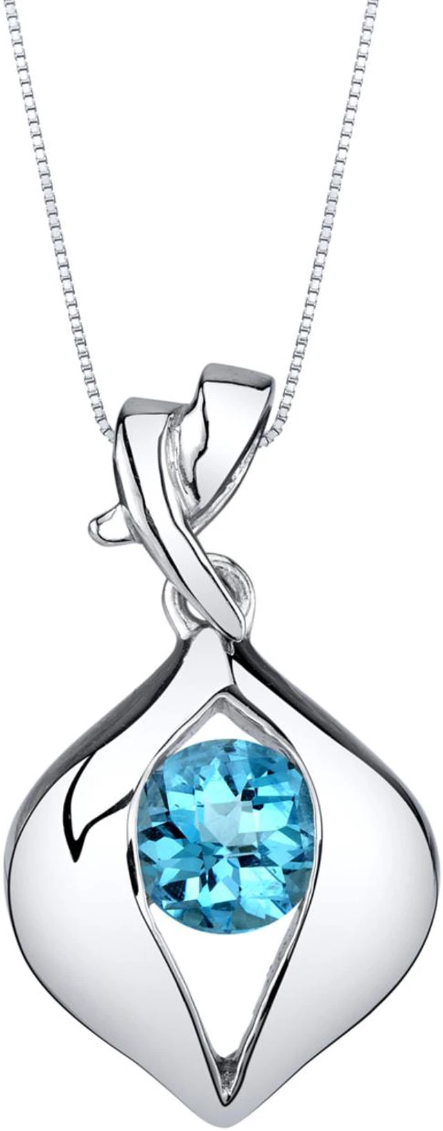 Alt view image 5 of 6 - Swiss Blue Topaz Sterling Silver Venus Pendant Necklace