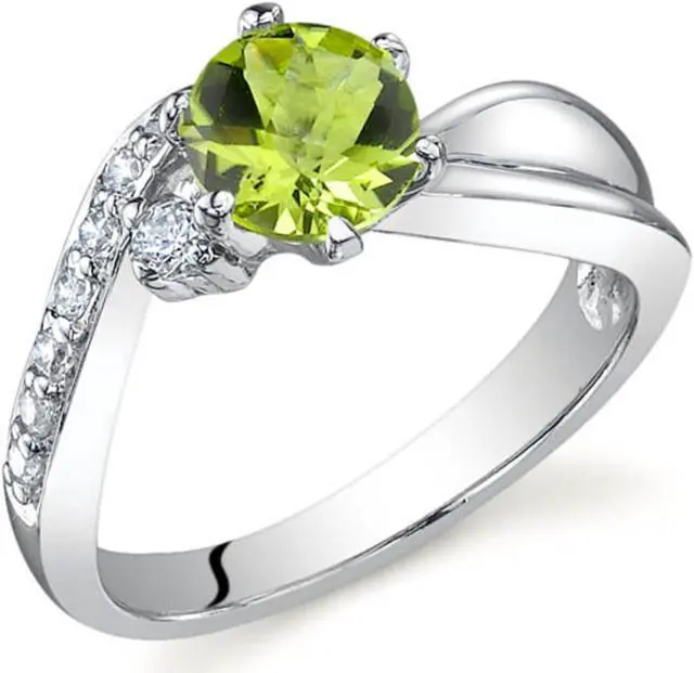 Alt view image 3 of 3 - Ethereal Curves 0.75 carats Peridot Ring in Sterling Silver Size 8