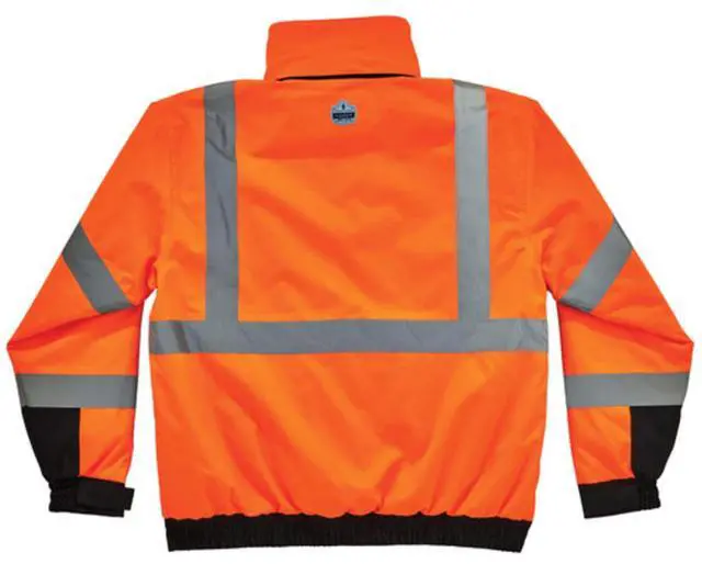 Main image of Ergodyne 25584 GloWear 8381 Class 3 Hi-Vis 4-in-1 Quilted Bomber Jacket - Orange - Large